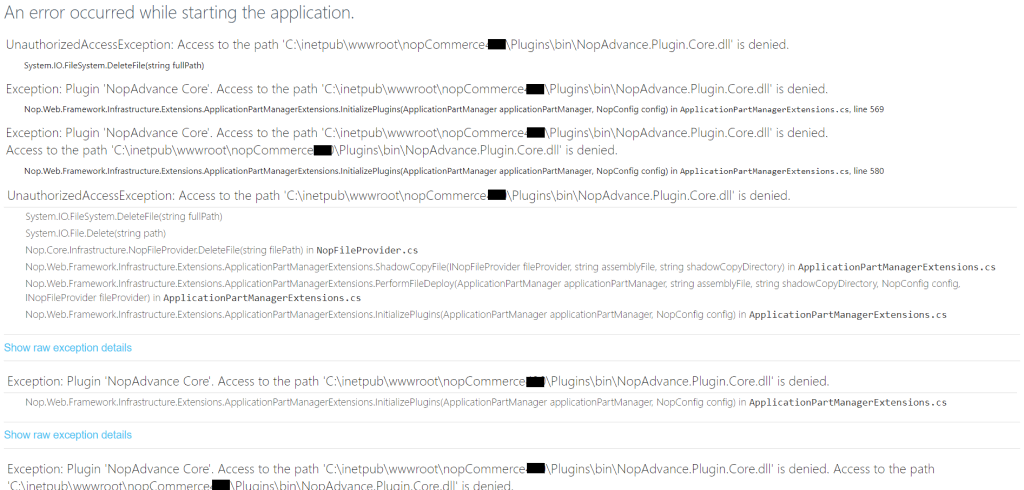 NopAdvance.Core Error while installing plugin