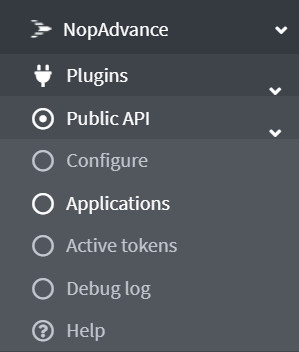 Public API plugin menu